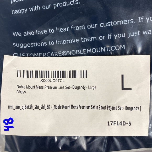 Noble Mount Men's Satin Pajama Set in Burgundy size Large - Picture 5 of 8